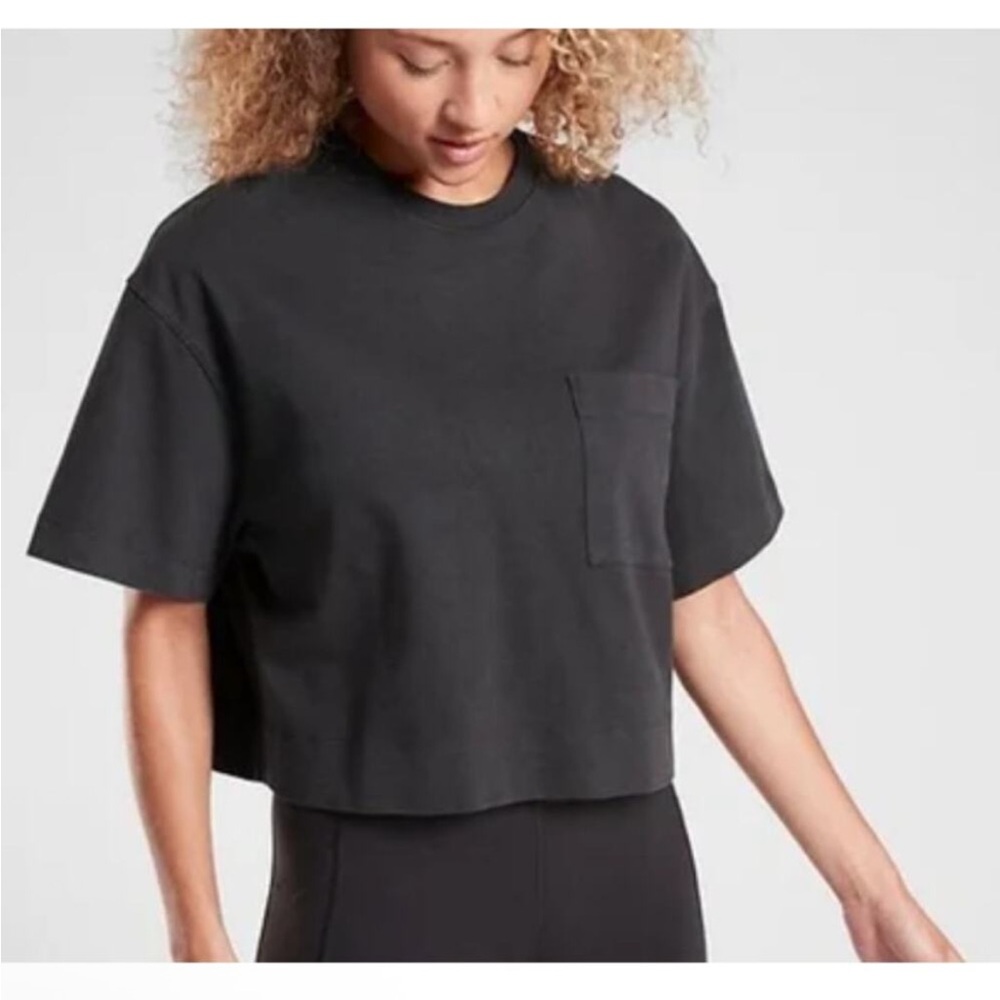 Athleta Short-Sleeve Pocket Tee in Camel - Picture 6 of 6